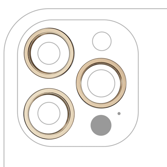 Back Camera Bezel Ring Only For iPhone 12 Pro Max (Gold) (3 Piece Set) (10 Pack)