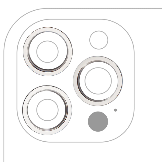 Back Camera Bezel Ring Only For iPhone 12 Pro Max (Silver) (3 Piece Set) (10 Pack)