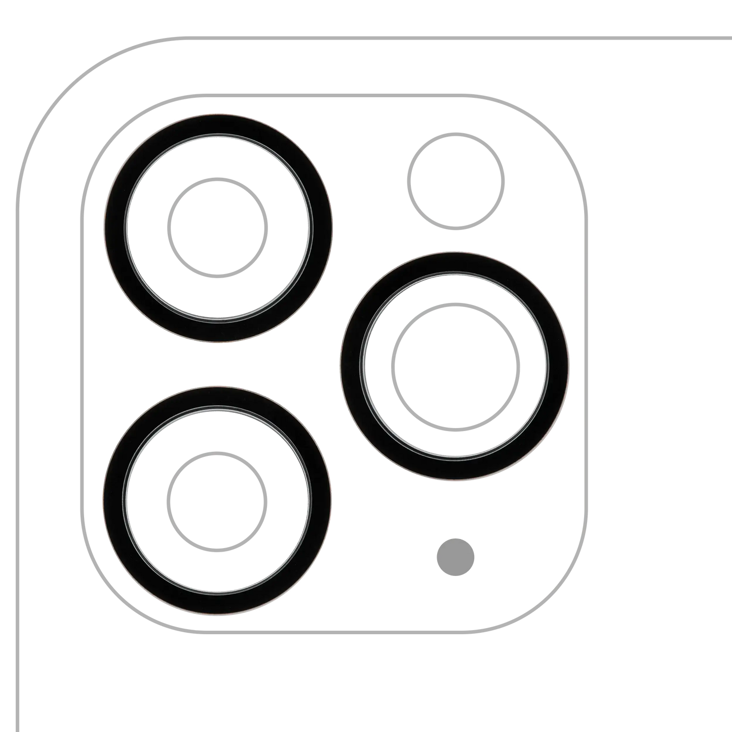 Back Camera Bezel Ring Only For iPhone 11 Pro / 11 Pro Max (Space Gray) (3 Piece Set) (10 Pack)