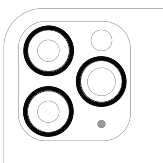 Back Camera Bezel Ring Only For iPhone 11 Pro / 11 Pro Max (Space Gray) (3 Piece Set) (10 Pack)