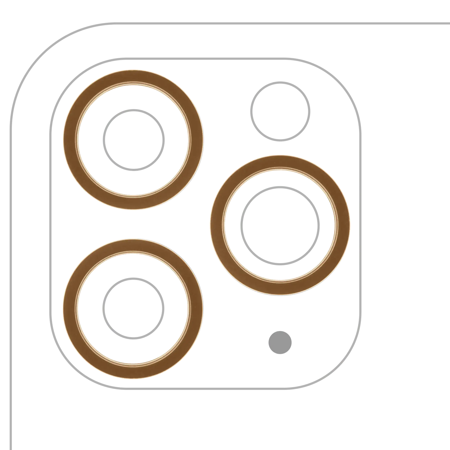 Back Camera Bezel Ring Only For iPhone 11 Pro / 11 Pro Max (Gold) (3 Piece Set) (10 Pack)