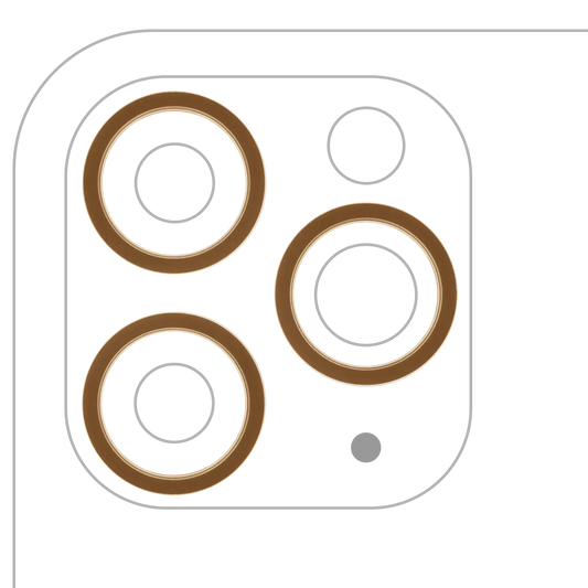 Back Camera Bezel Ring Only For iPhone 11 Pro / 11 Pro Max (Gold) (3 Piece Set) (10 Pack)