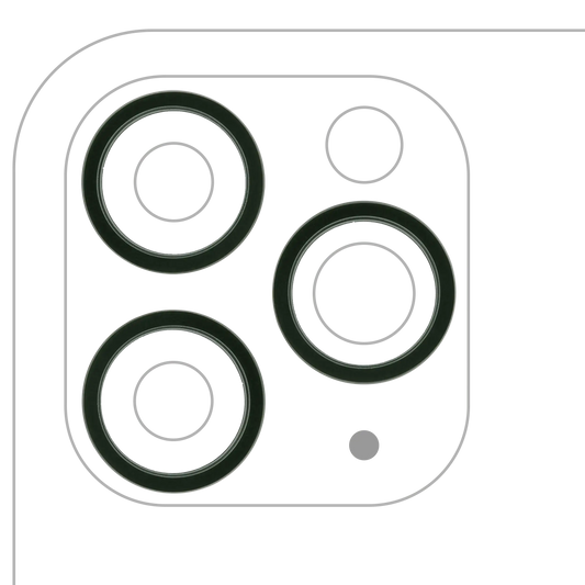 Back Camera Bezel Ring Only For iPhone 11 Pro / 11 Pro Max (Midnight Green) (3 Piece Set) (10 Pack)