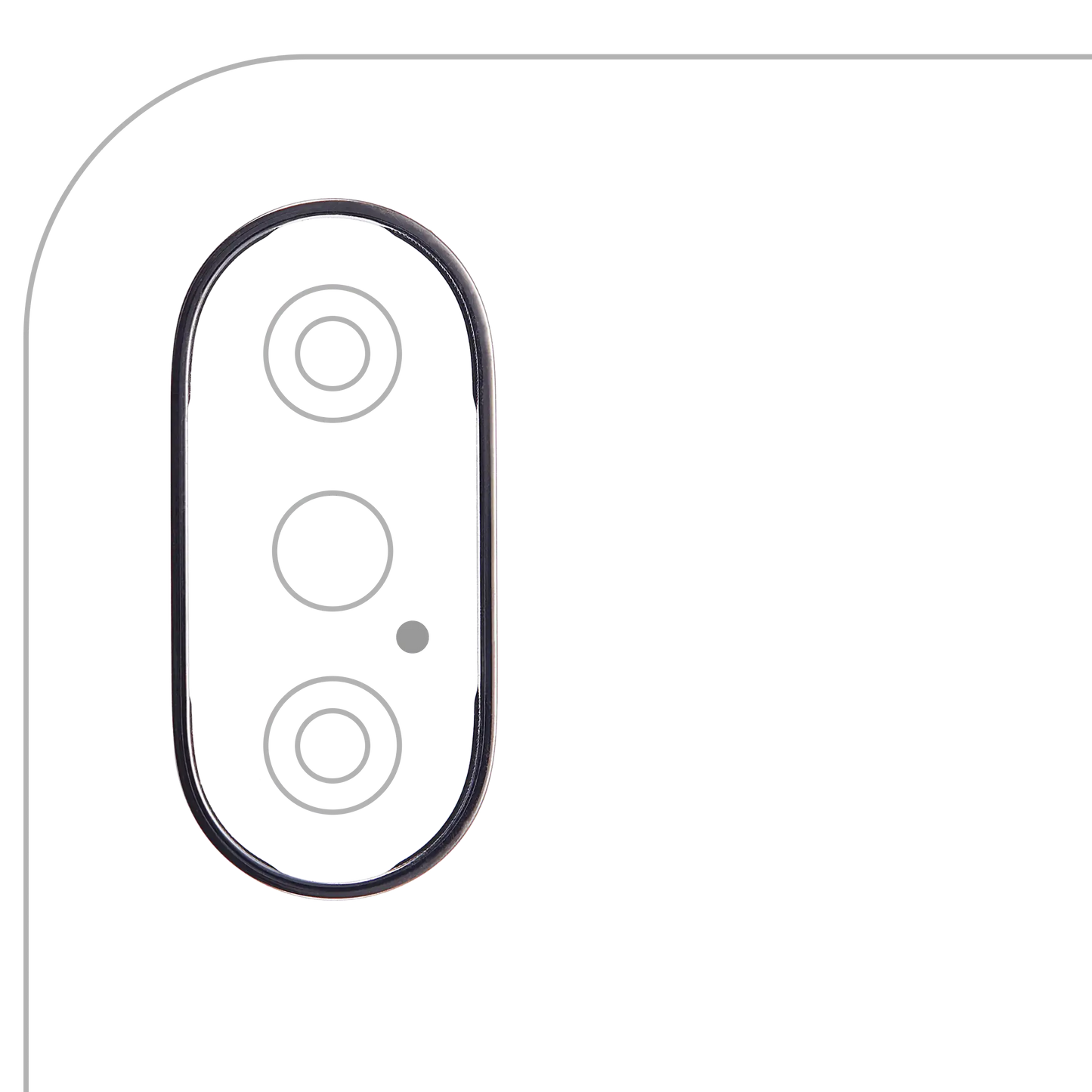 Back Camera Bezel Ring Only For iPhone X (Space Gray) (10 Pack)