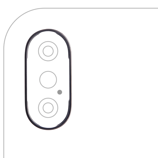 Back Camera Bezel Ring Only For iPhone X (Space Gray) (10 Pack)