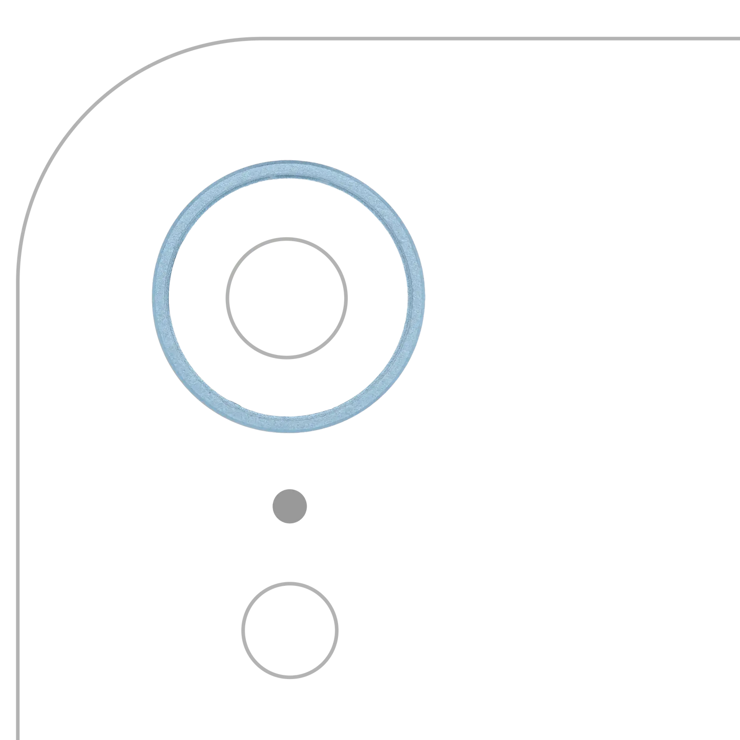 Back Camera Bezel Ring Only For iPhone XR (Blue) (10 Pack)
