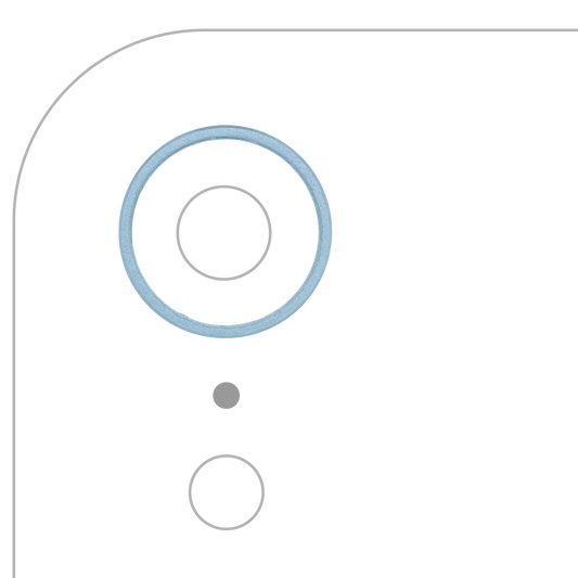 Back Camera Bezel Ring Only For iPhone XR (Blue) (10 Pack)