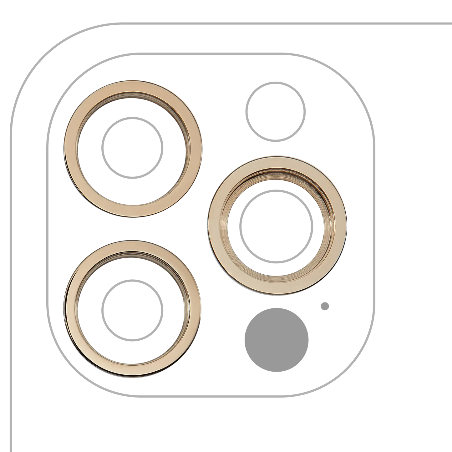 Back Camera Bezel Ring Only For iPhone 12 Pro (Gold) (3 Piece Set)