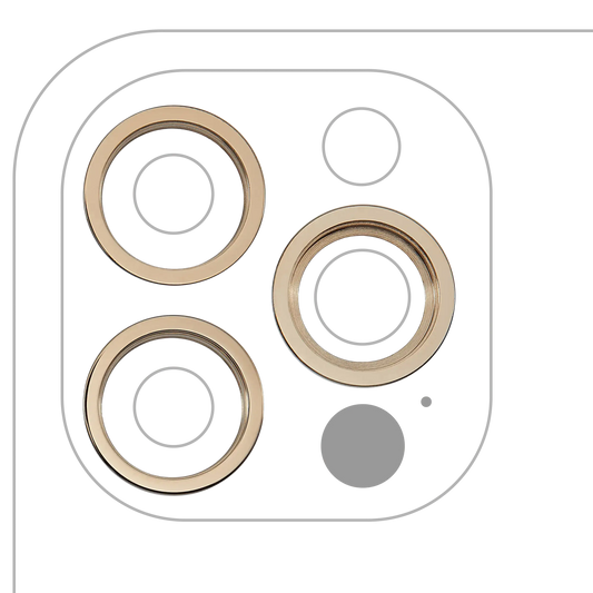Back Camera Bezel Ring Only For iPhone 12 Pro (Gold) (3 Piece Set)