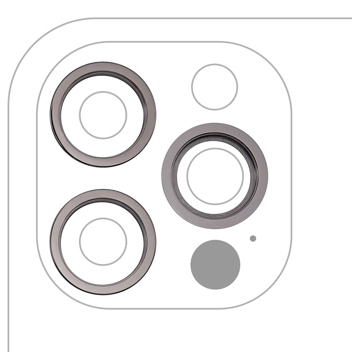 Back Camera Bezel Ring Only For iPhone 12 Pro (Graphite) (3 Piece Set)