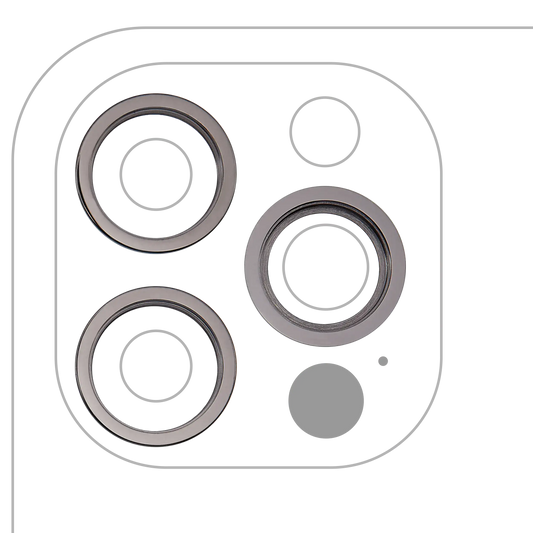 Back Camera Bezel Ring Only For iPhone 12 Pro (Graphite) (3 Piece Set)