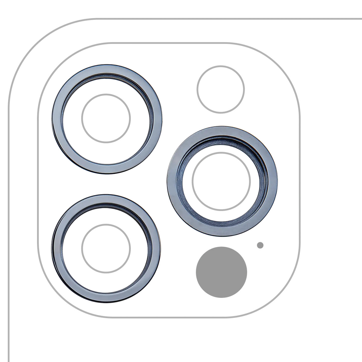 Back Camera Bezel Ring Only For iPhone 12 Pro (Pacific Blue) (3 Piece Set)