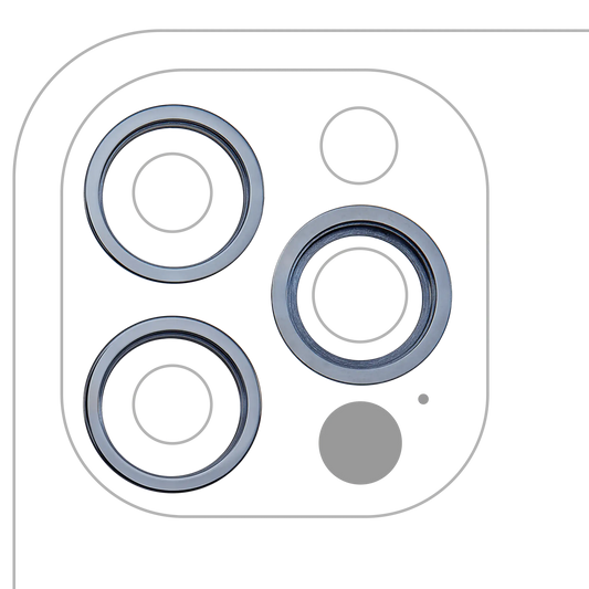 Back Camera Bezel Ring Only For iPhone 12 Pro (Pacific Blue) (3 Piece Set)