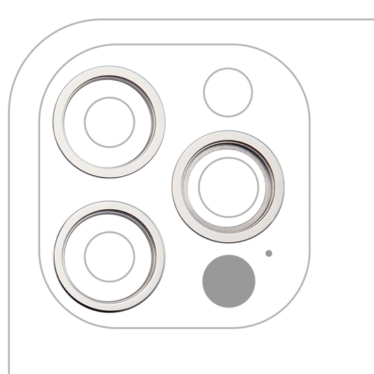 Back Camera Bezel Ring Only For iPhone 12 Pro (Silver) (3 Piece Set)