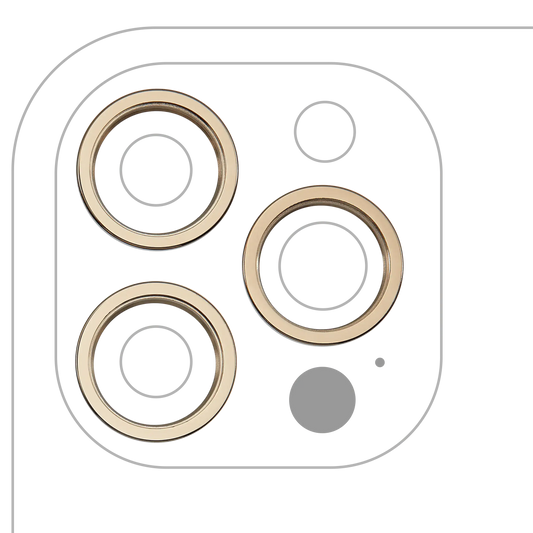 Back Camera Bezel Ring Only For iPhone 12 Pro Max (Gold) (3 Piece Set)