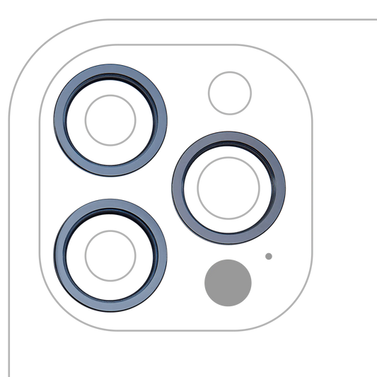 Back Camera Bezel Ring Only For iPhone 12 Pro Max (Pacific Blue) (3 Piece Set)