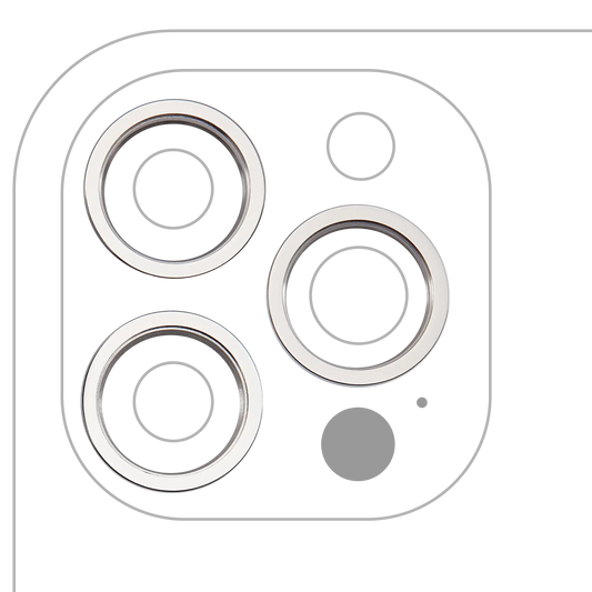 Back Camera Bezel Ring Only For iPhone 12 Pro Max (Silver) (3 Piece Set)