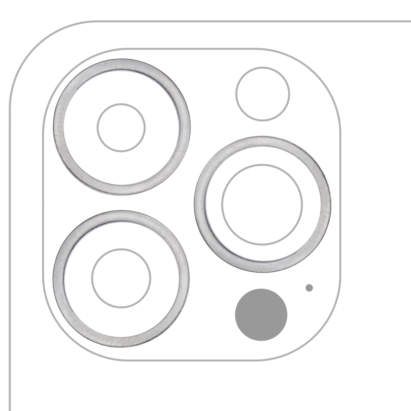 Back Camera Bezel Ring Only For iPhone 13 Pro / 13 Pro Max (Graphite) (3 Piece Set)