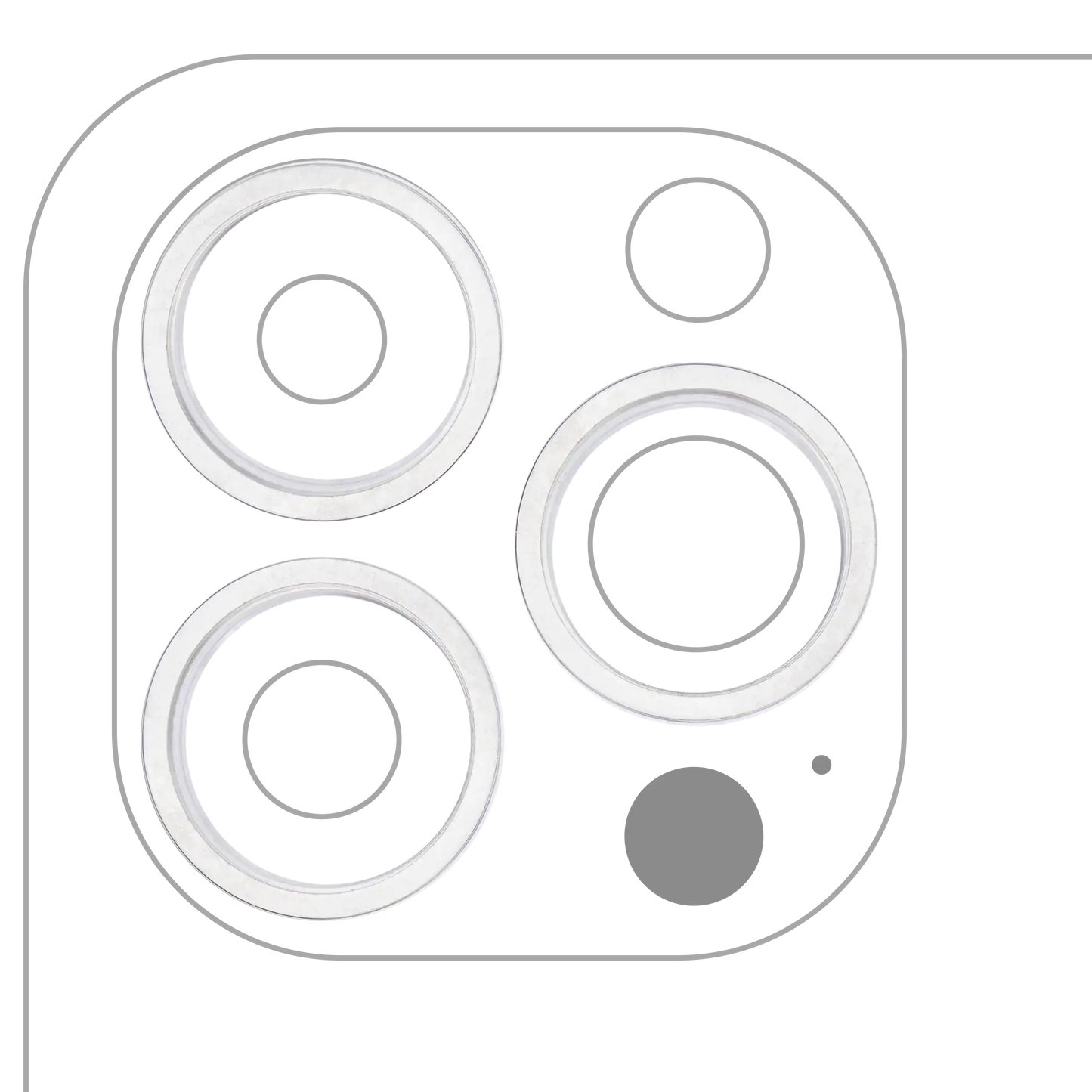 Back Camera Bezel Ring Only For iPhone 13 Pro / 13 Pro Max (Silver) (3 Piece Set)