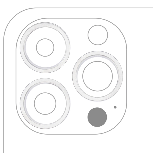 Back Camera Bezel Ring Only For iPhone 13 Pro / 13 Pro Max (Silver) (3 Piece Set)