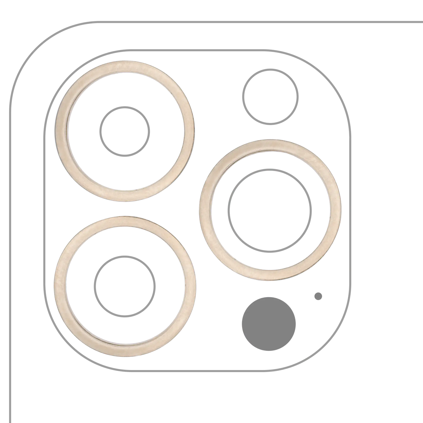 Back Camera Bezel Ring Only For iPhone 13 Pro / 13 Pro Max (Gold) (3 Piece Set)