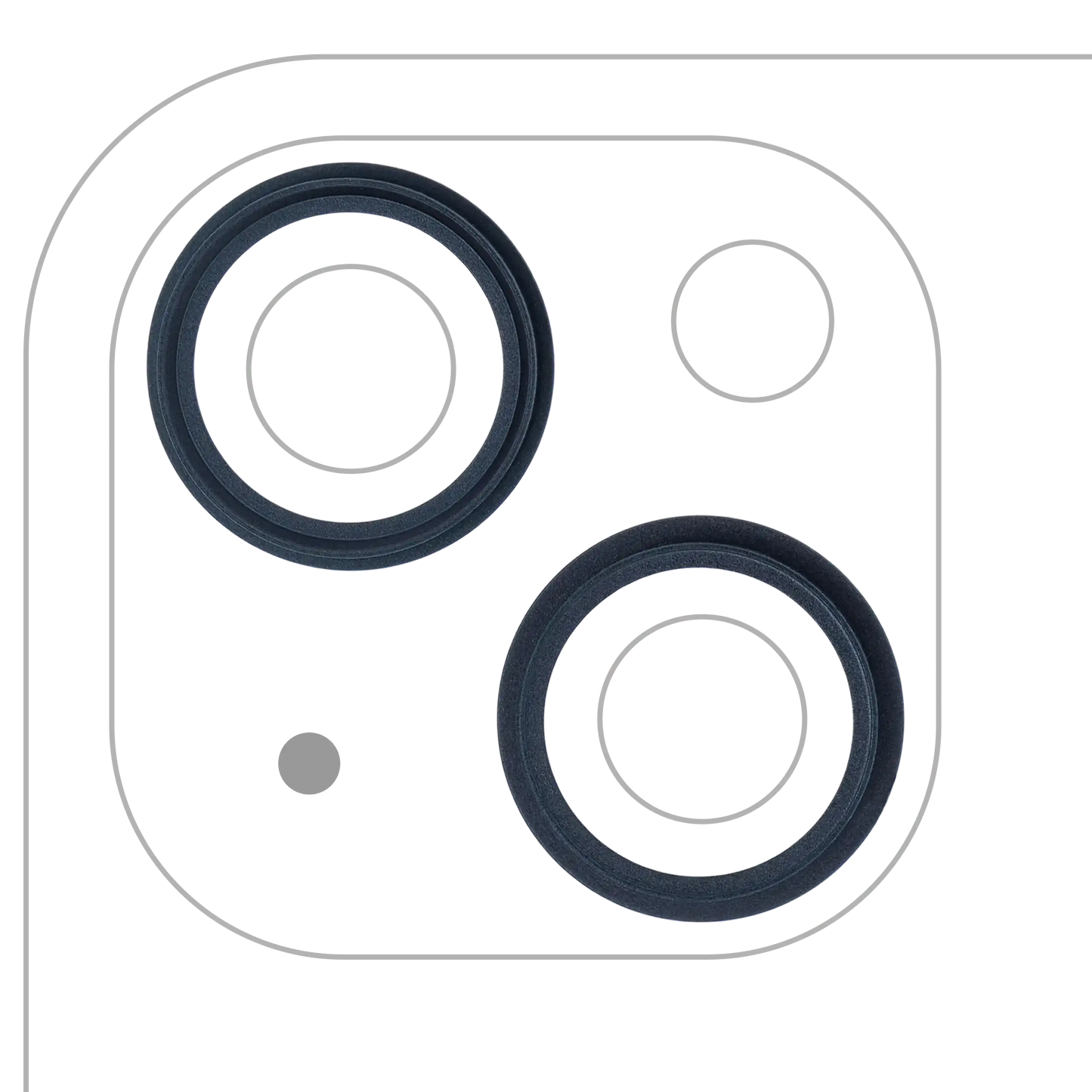 Back Camera Bezel Ring Only For iPhone 13 / 13 Mini (Midnight) (2 Piece Set)