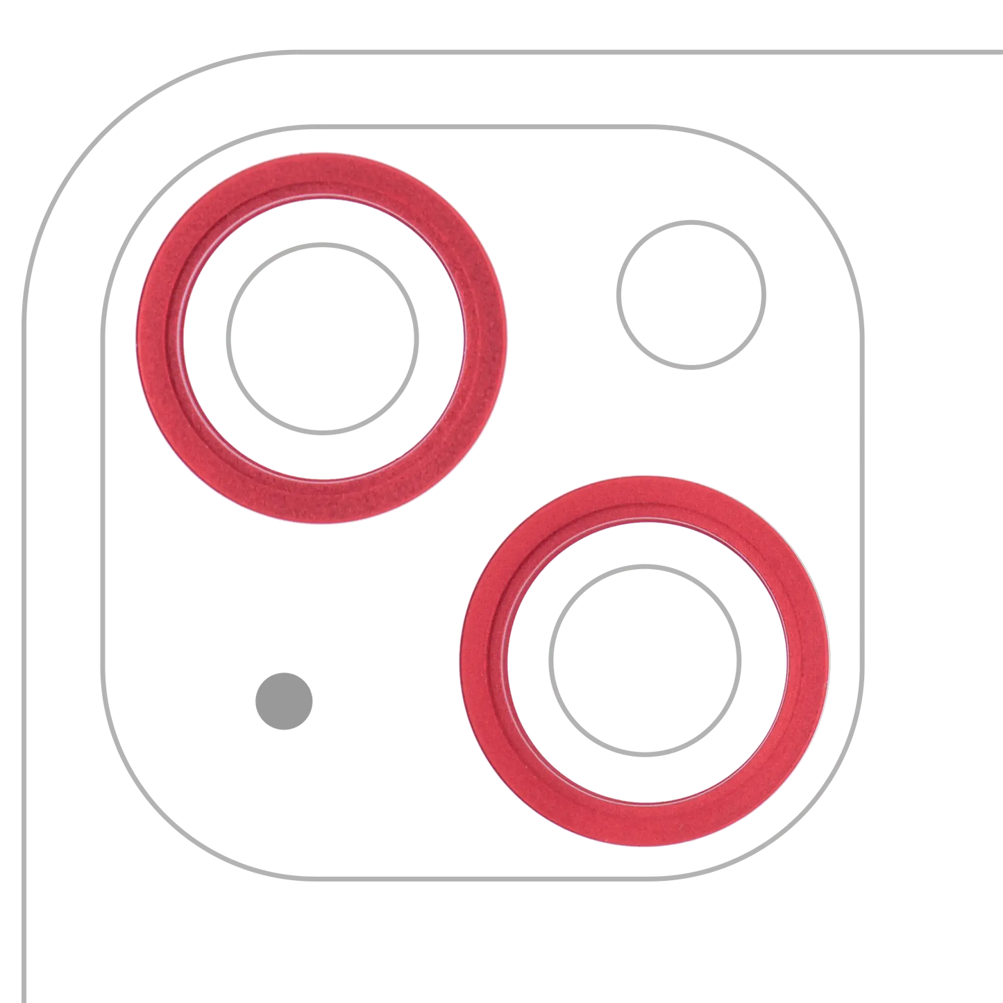 Back Camera Bezel Ring Only For iPhone 13 / 13 Mini (Red) (2 Piece Set)