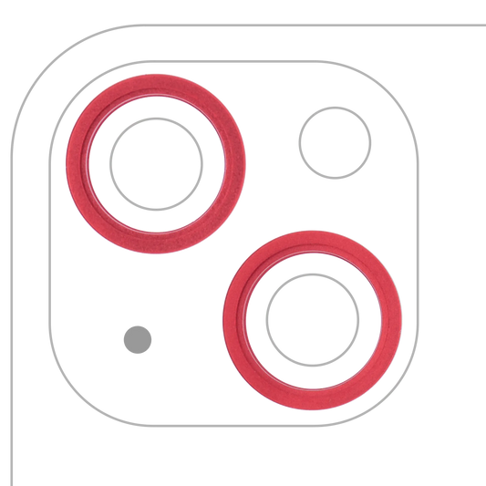 Back Camera Bezel Ring Only For iPhone 13 / 13 Mini (Red) (2 Piece Set)