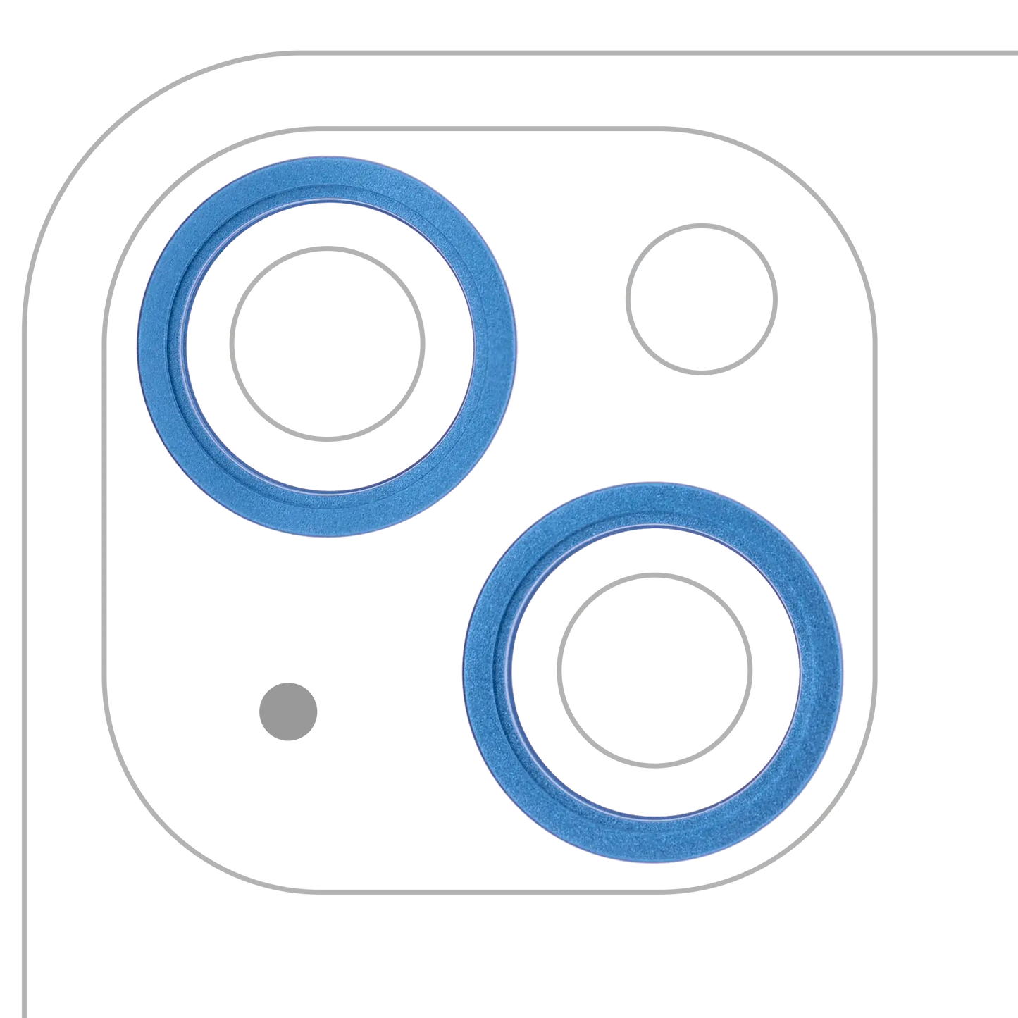 Back Camera Bezel Ring Only For iPhone 13 / 13 Mini (Blue) (2 Piece Set)