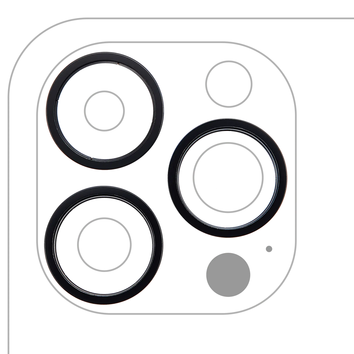 Back Camera Bezel Ring Only For iPhone 14 Pro / 14 Pro Max (Space Black) (3 Piece Set)