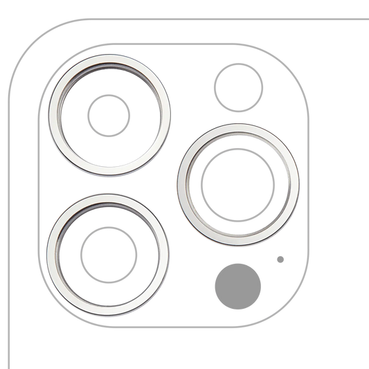 Back Camera Bezel Ring Only For iPhone 14 Pro / 14 Pro Max (Silver) (3 Piece Set)