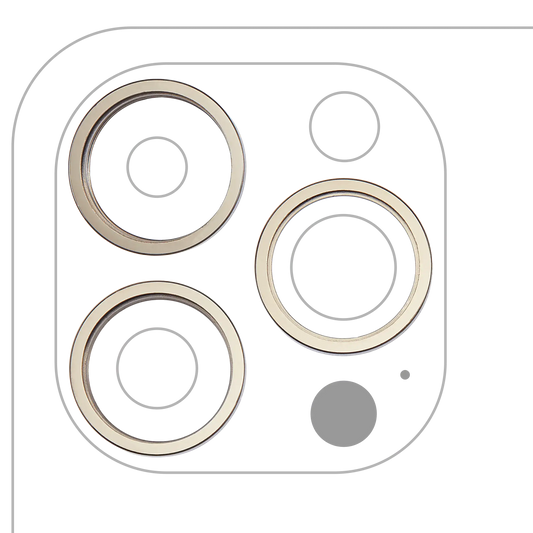 Back Camera Bezel Ring Only For iPhone 14 Pro / 14 Pro Max (Gold) (3 Piece Set)