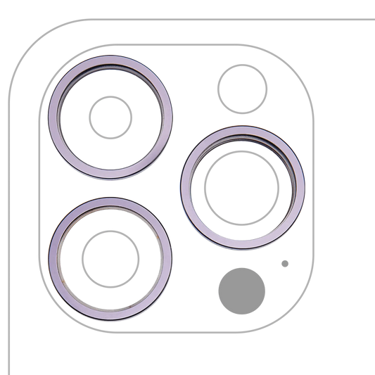 Back Camera Bezel Ring Only For iPhone 14 Pro / 14 Pro Max (Deep Purple) (3 Piece Set)