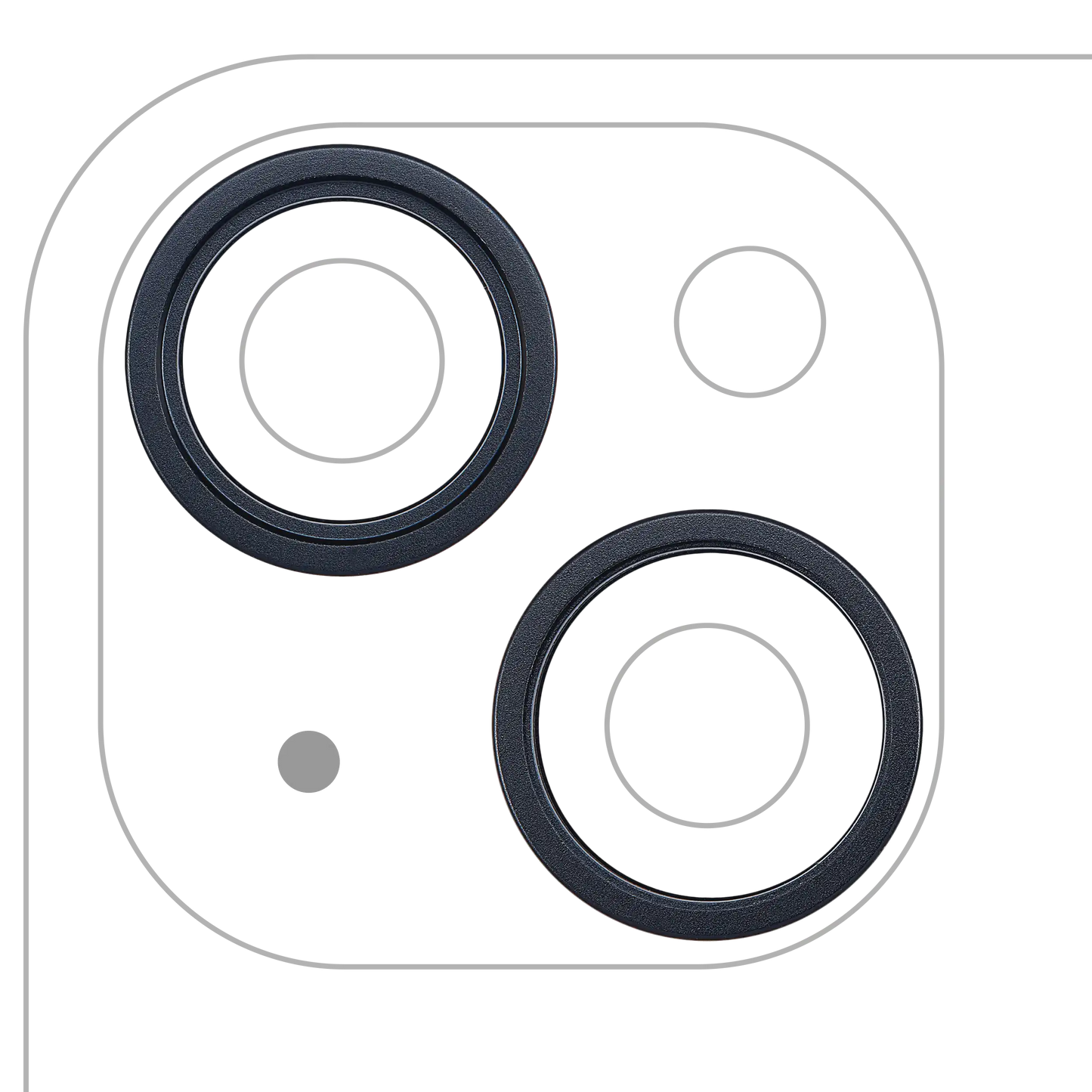Back Camera Bezel Ring Only For iPhone 14 / 14 Plus (Midnight) (2 Piece Set)