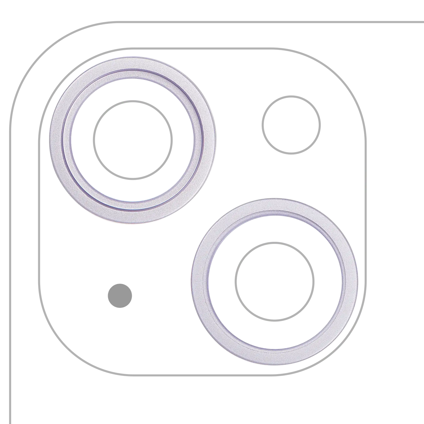 Back Camera Bezel Ring Only For iPhone 14 / 14 Plus (Purple) (2 Piece Set)