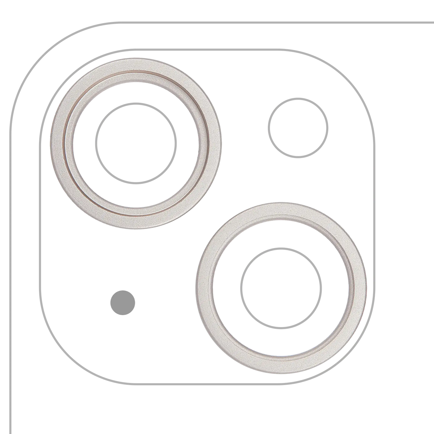 Back Camera Bezel Ring Only For iPhone 14 / 14 Plus (Starlight) (2 Piece Set)