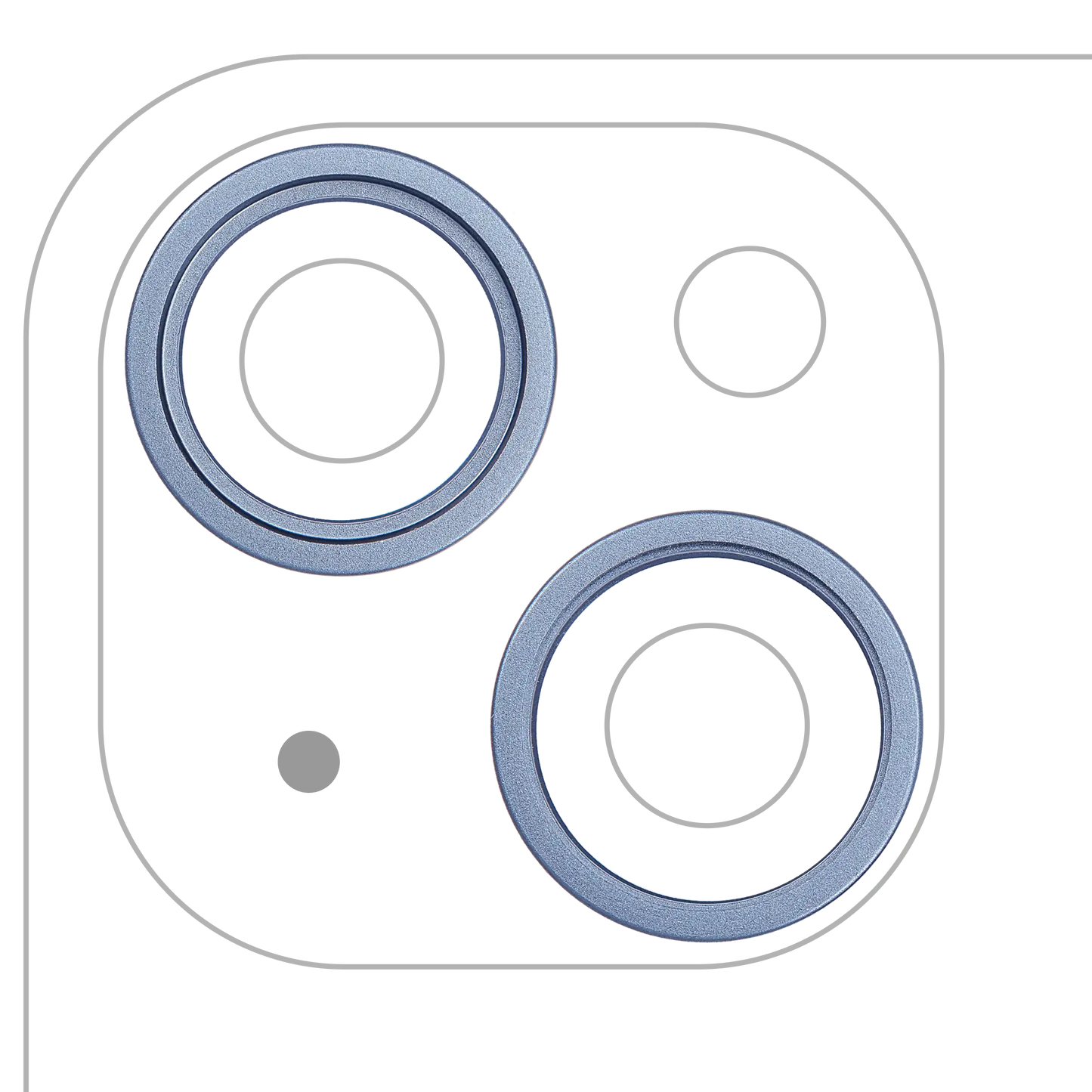 Back Camera Bezel Ring Only For iPhone 14 / 14 Plus (Blue) (2 Piece Set)