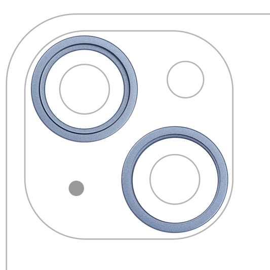 Back Camera Bezel Ring Only For iPhone 14 / 14 Plus (Blue) (2 Piece Set)