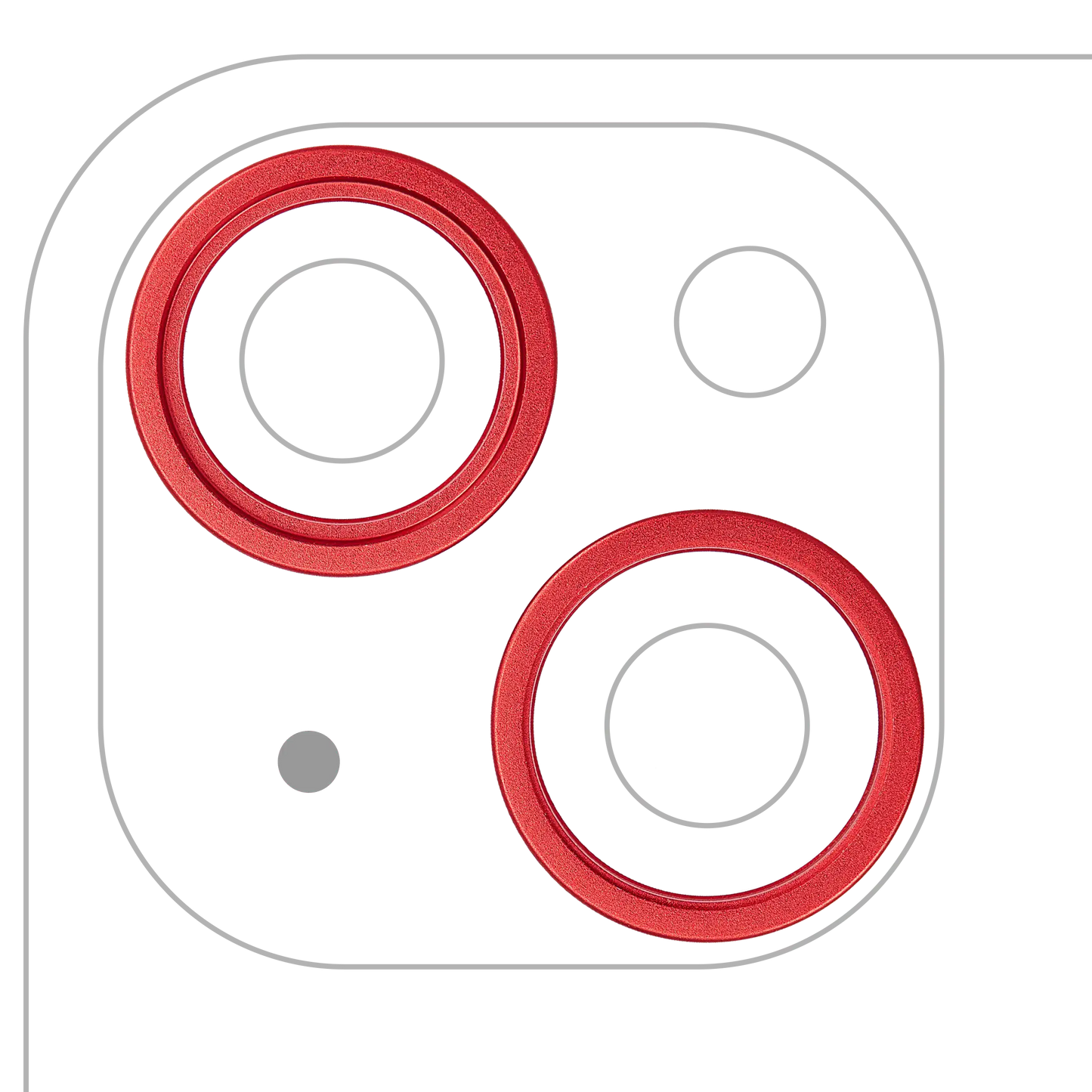 Back Camera Bezel Ring Only For iPhone 14 / 14 Plus (Red) (2 Piece Set)