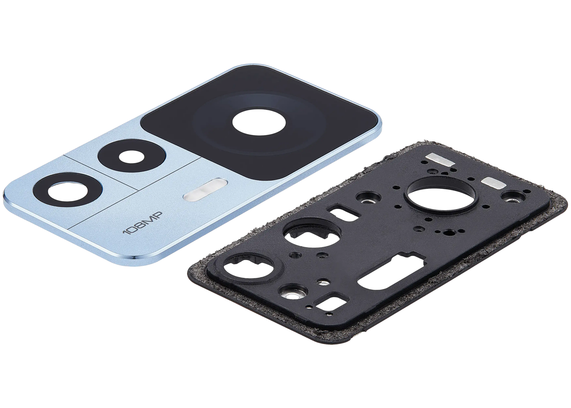 Back Camera Lens With Bracket / Bezel Fo Xiaomi 12T (2 Piece Set) (Blue) – device repair component close-up – Camera Replacement for phone repair