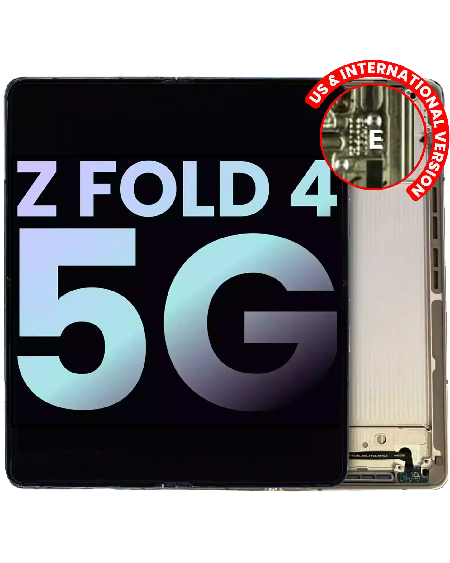 Detailed look at Inner OLED Assembly With Frame For Samsung Galaxy Z Fold 4 5G (US & International) (Service Pack) (Beige) for repair