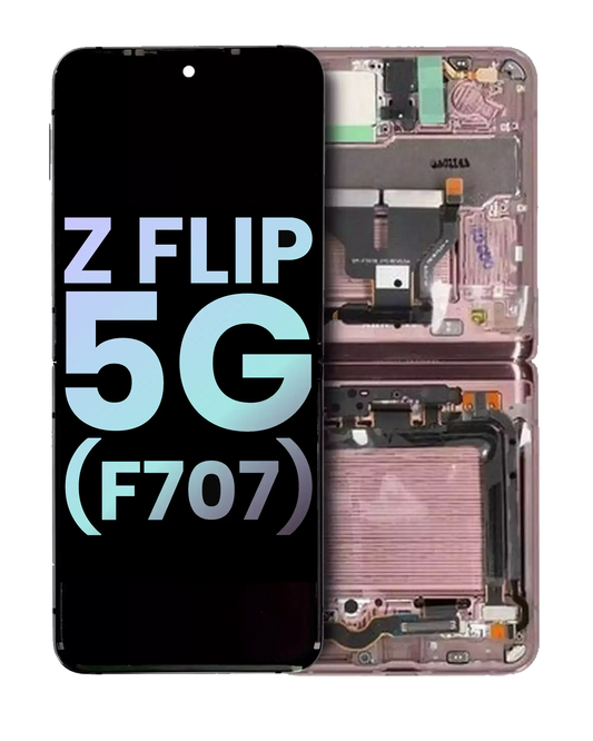 Inner OLED Assembly With Frame For Samsung Galaxy Z Flip 5G (F707) (Service Pack) (Mystic Bronze) - Main View