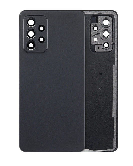Back Cover Glass With Camera Lens For Samsung Galaxy A52 4G (A525 / 2021) (Aftermarket Plus) (Black) - product image 1