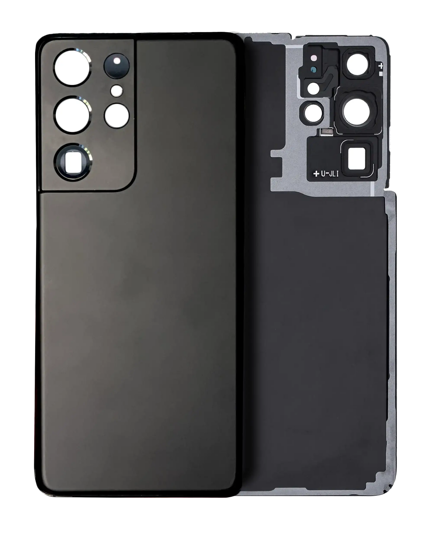 Back Cover Glass With Camera Lens For Samsung Galaxy S21 Ultra (Service Pack) (Phantom Black)