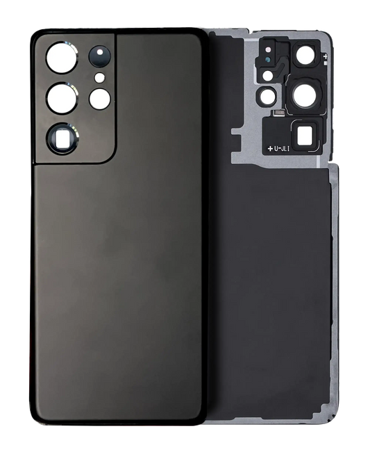 Back Cover Glass With Camera Lens For Samsung Galaxy S21 Ultra (Service Pack) (Phantom Black)