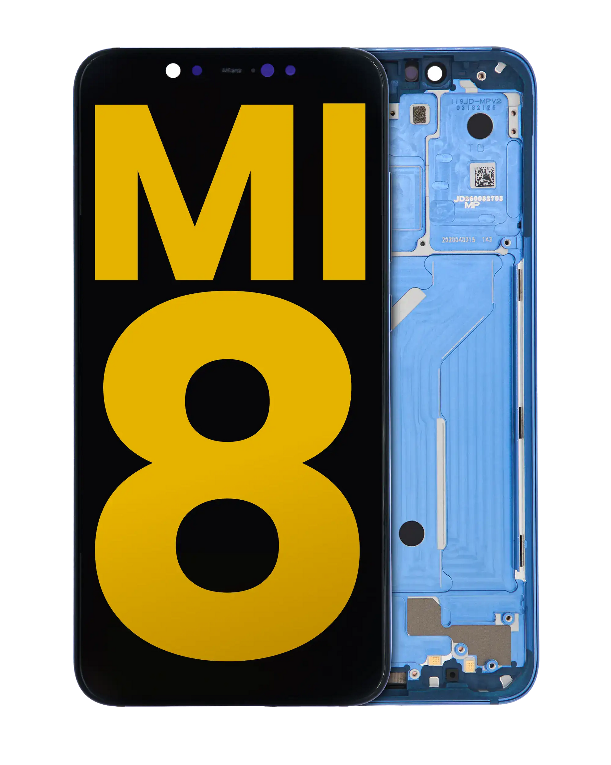 OLED Assembly With Frame For Xiaomi Mi 8 (Refurbished) (Blue) - replacement part product image SKU 107082068803 - image 1