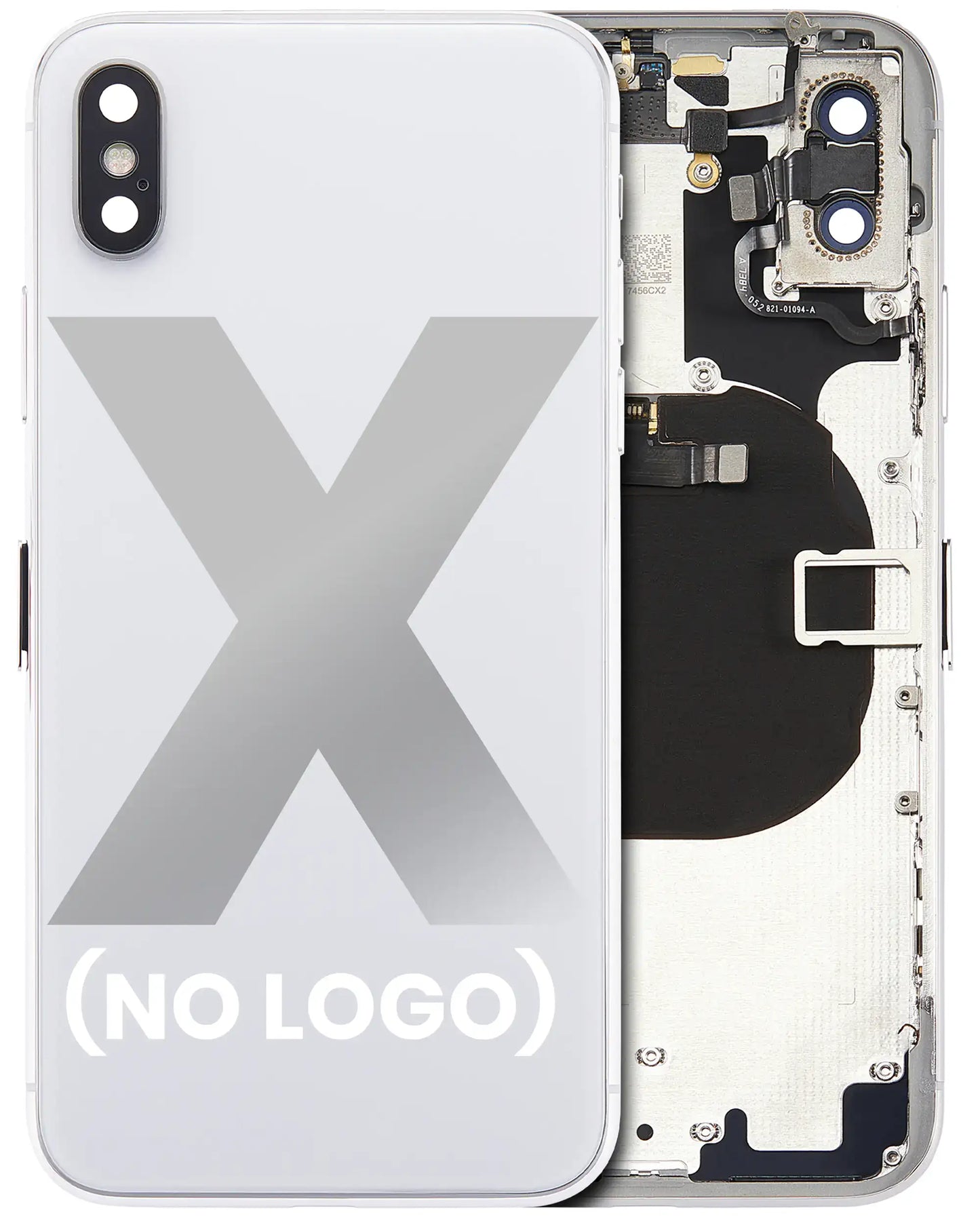 Back Housing W/ Small Components Pre-Installed For iPhone X (No Logo) (Aftermarket Plus) (Silver)
