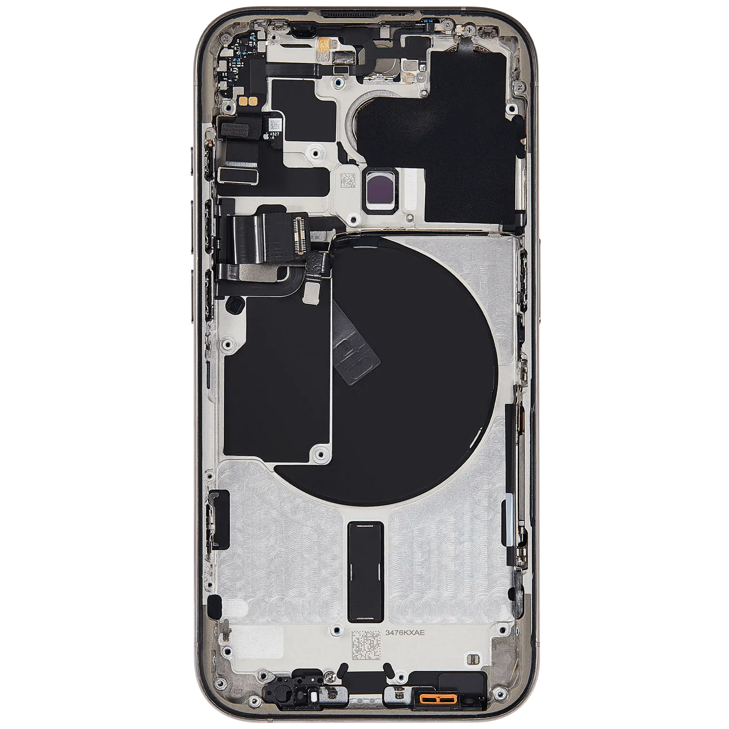 Back Housing W/ Small Parts For iPhone 15 Pro (US Version) (Used OEM Pull: Grade B) (Natural Titanium)