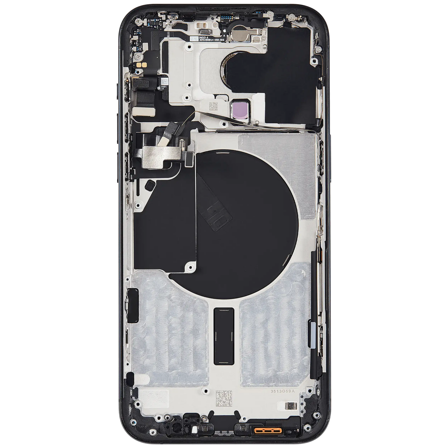 Back Housing W/ Small Parts For iPhone 15 Pro Max (US Version) (Used OEM Pull: Grade B) (Black Titanium)