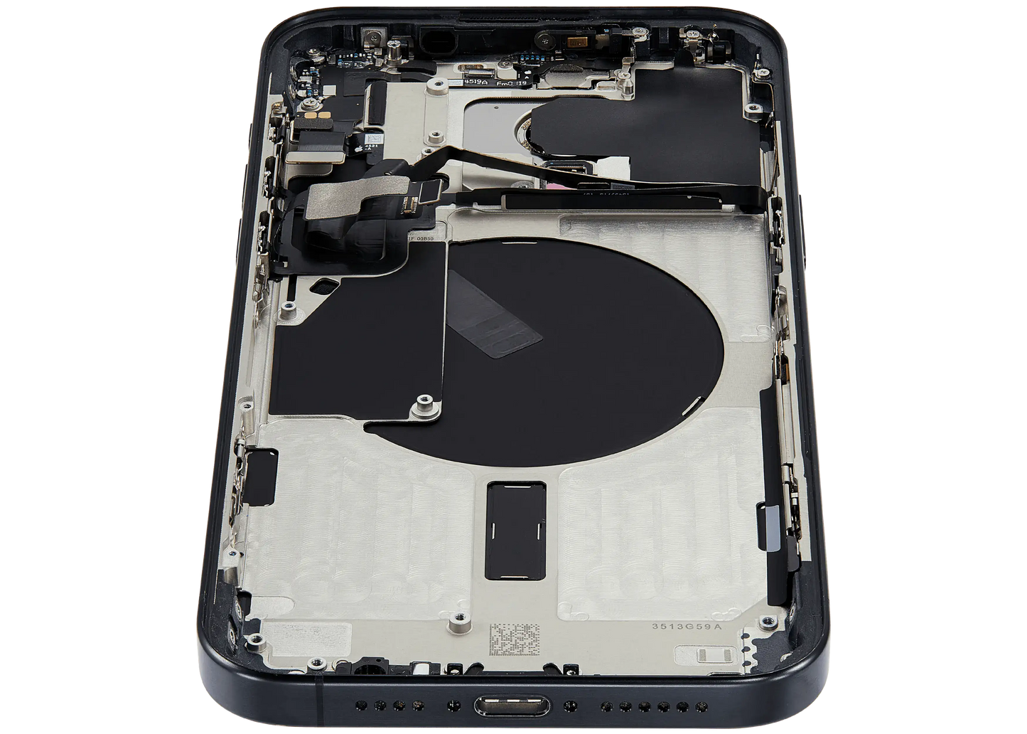 Back Housing W/ Small Parts For iPhone 15 Pro Max (US Version) (Used OEM Pull: Grade B) (Black Titanium)